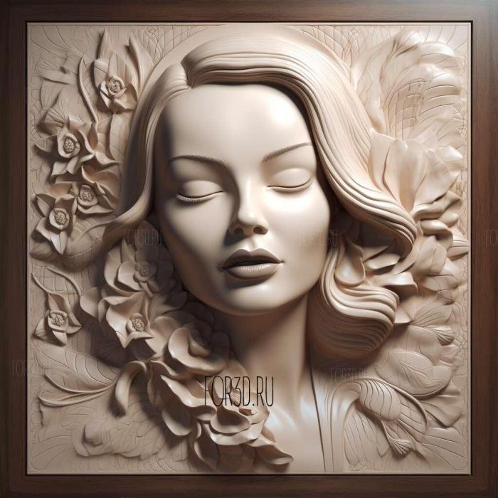 Gene Tierney 4 stl model for CNC